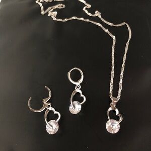 Sterling Silver Heart Jewelry Set